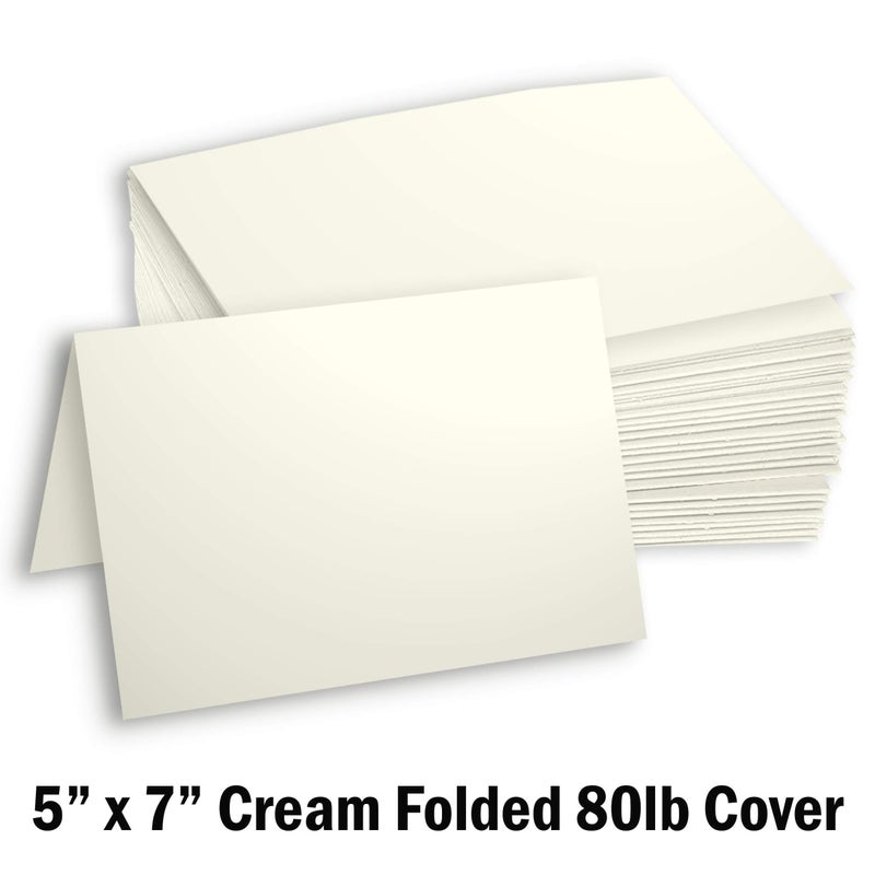 Hamilco Blank Greeting Cards 5x7 Folded Cream Card stock 80 lb Cover 100 Pack - Image 2